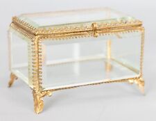 Antique French Beveled Glass and Ormolu Jewelry Dresser Box picture