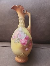 Antique Robert Hanke RH Austria Hand Painted Porcelain 2 Handled Floral 9