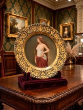 Royal Vienna Style Semi Nude Portrait Cabinet Plate “Monica” Signed Wagner picture