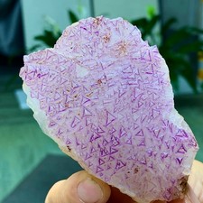 151G Natural fluorite purple edged cubic crystal mineral sample picture