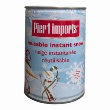 Pier 1 Imports Reusable Instant Snow Tin Christmas Snowman Decor Vintage picture