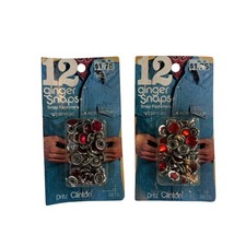 Vintage Dritz Ginger Snap Fasteners On Card Red 12 Sets Unopened 7/16
