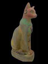 UNIQUE ANTIQUE ANCIENT EGYPTIAN Statue Cat Goddess Bast Bastet Scarab Isis BC picture