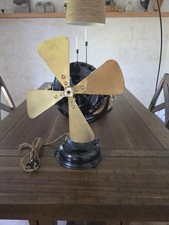 Vintage 1901 GE General Electric Pancake Brass Blade Fan 12