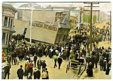 1906 SAN FRANCISCO EARTHQUAKE w/VALENCIA ST. HOTEL DEVASTATION~NEW 1983 POSTCARD picture