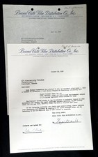 RARE 1956 WALT DISNEY / BUENA VISTA FILM DISTRIBUTION DOCUMENTS — 2-DOCUMENT LOT picture