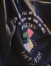 Vintage 1967 Vietnam War Souvenir Tour Jacket – Pleiku Central Highlands Map picture