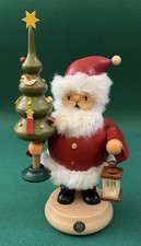 Müller German Wood Incense Smoker Santa Holding A Tree Christmas Muller Germany picture
