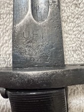 Post WWII USMC Depot-Made 10-inch Dress White Cover w/ 1905E1 Bayonet dtd 1943 picture