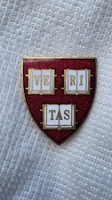 Vintage Harvard University Veritas Shield Lapel Pin NS Meyer New York picture