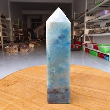 275g Trolleite Crystal Tower Point Obelisk Natural Rare Blue Quartz Healing Y501 picture
