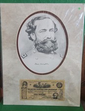 Vintage matted ready to frame oval portrait sketch/print of Wade Hampton III,  picture