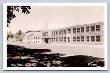 K2/ Powell Wyoming Postcard RPPC c1950s High School Building  153 picture