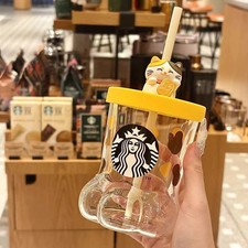 2026 Starbucks Lucky Cat Paw Glass Straw Cup- 360ml Collectible Coffee Cup Gifts picture