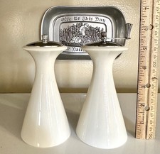 Vintage Lenox Ivory Porcelain Salt Shaker Pepper Mill Set MCM France Grinder picture