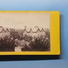 Unknown Location Stereoview C1870 Real Photo Victorian House Elevated View picture