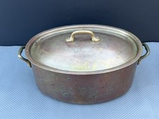 Vintage Williams Sonoma France Copper Oval Casserole Braiser Dutch Oven 12