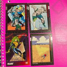 SkyBox 1992 DC/Marvel Trading Cards Lot 4 Doomsday Death of Superman Polaris picture